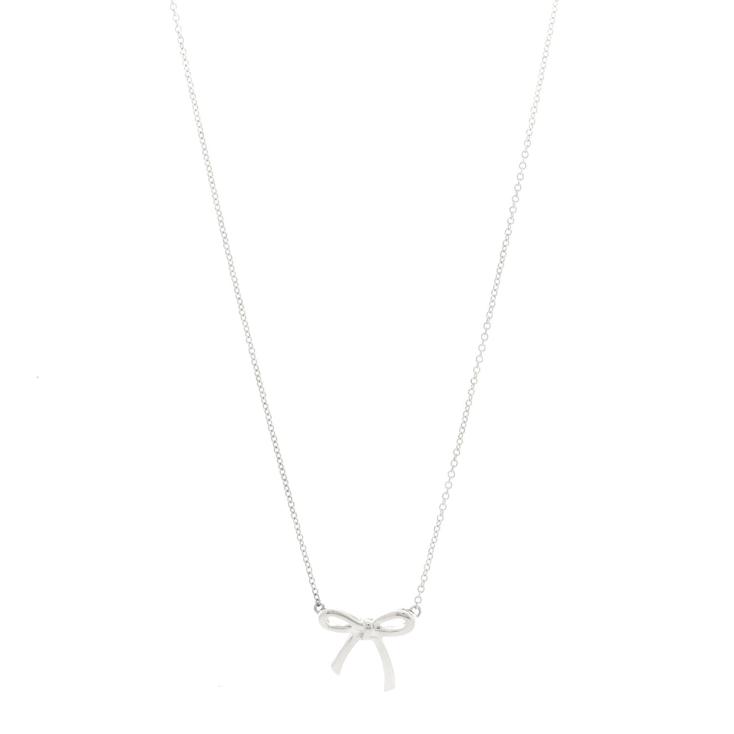 Sterling Silver Small Bow Pendant Necklace