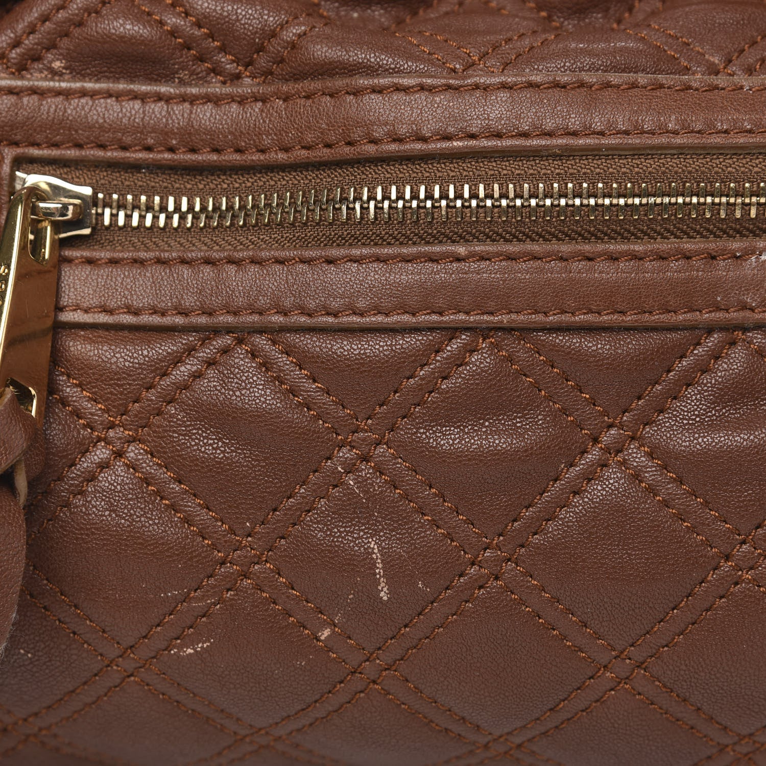 Marc Jacobs Calfskin Quilted Stam Brown 13 of 18