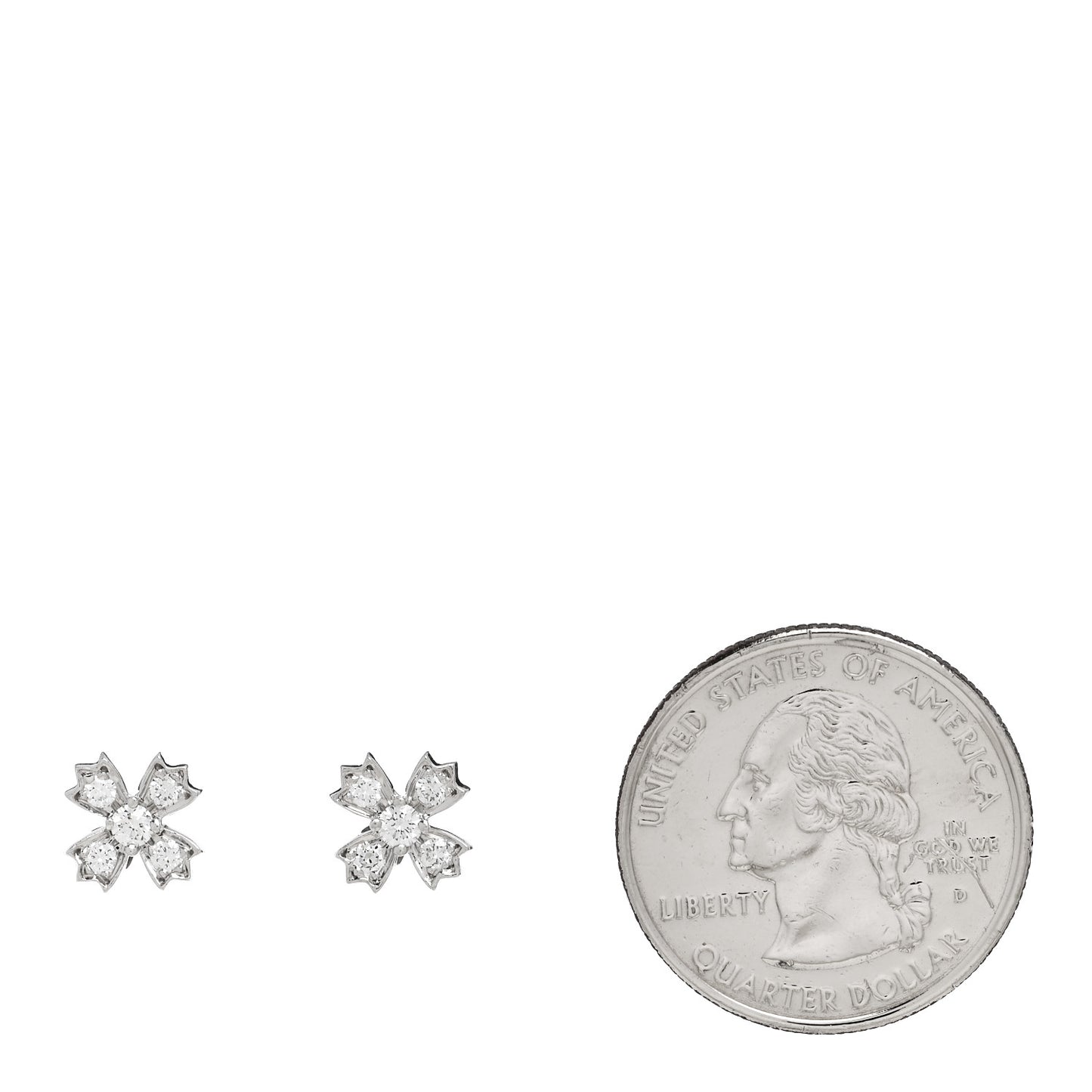 Platinum Diamond Floret Stud Earrings
