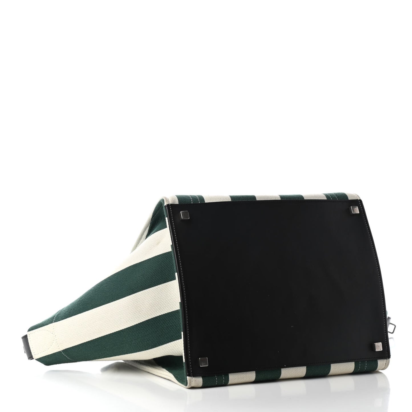 Cotton Canvas Striped Medium Phantom Luggage White Green