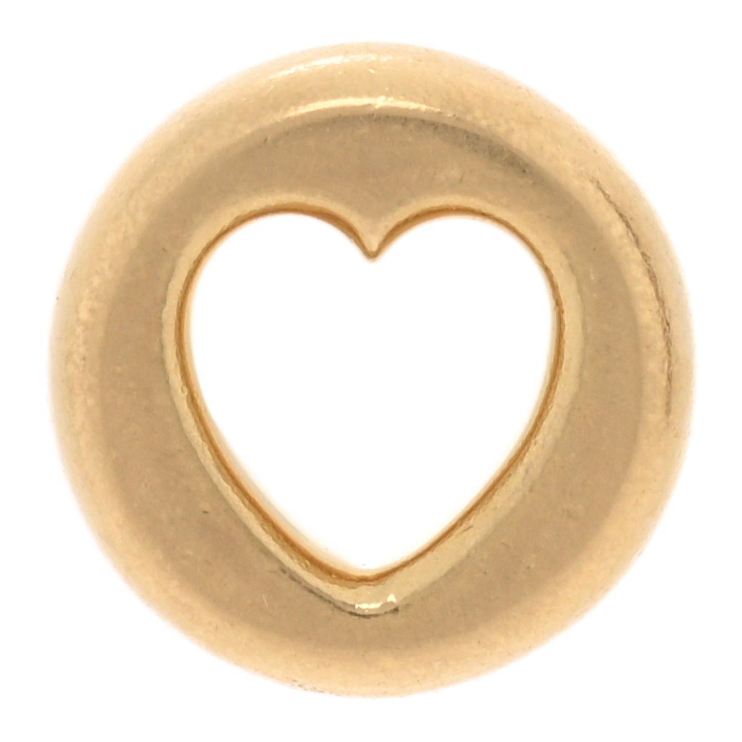 18K Yellow Gold 3mm Chubby Heart Beat Medallion