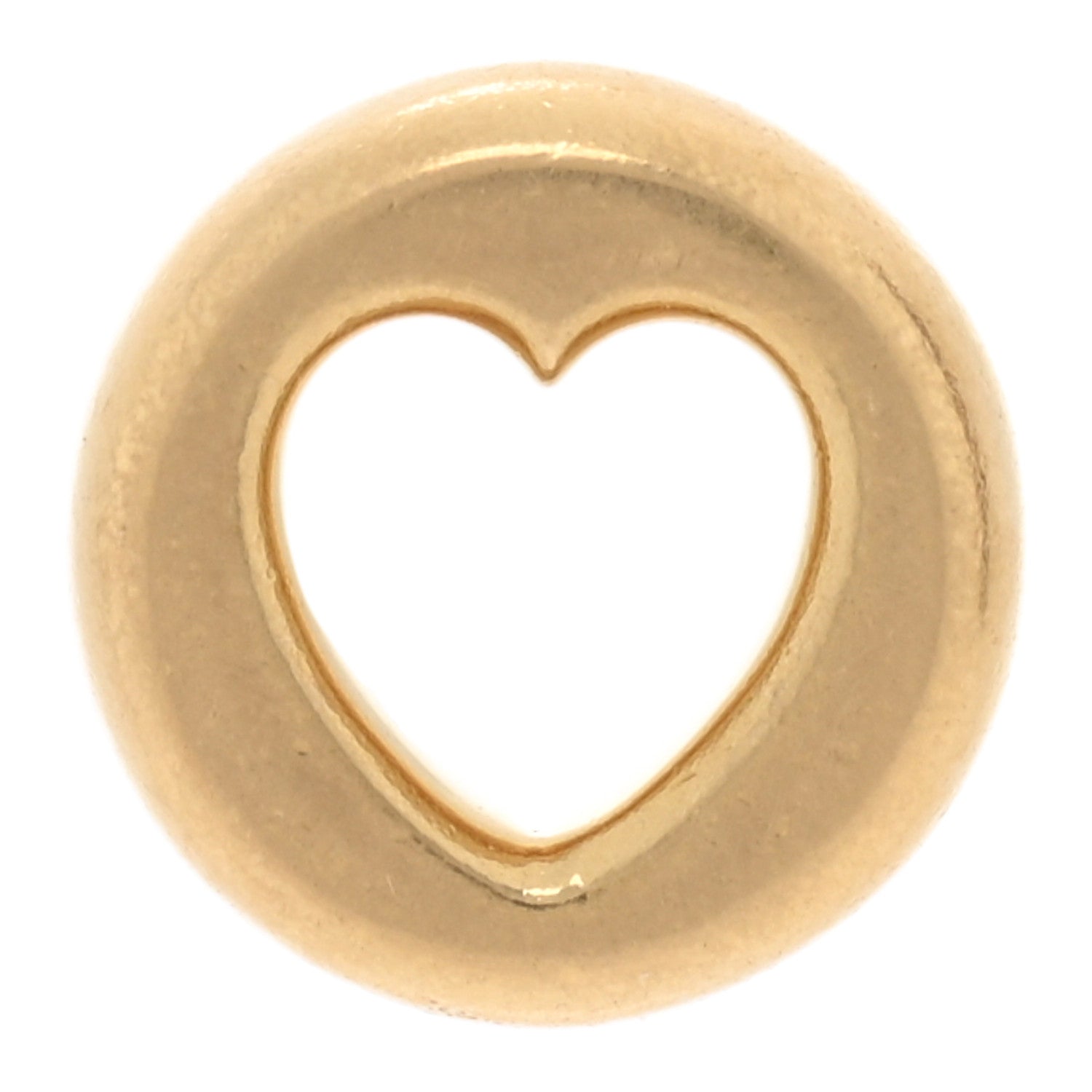 Foundrae 18K Yellow Gold 3mm Chubby Heart Beat Medallion 1 of 4
