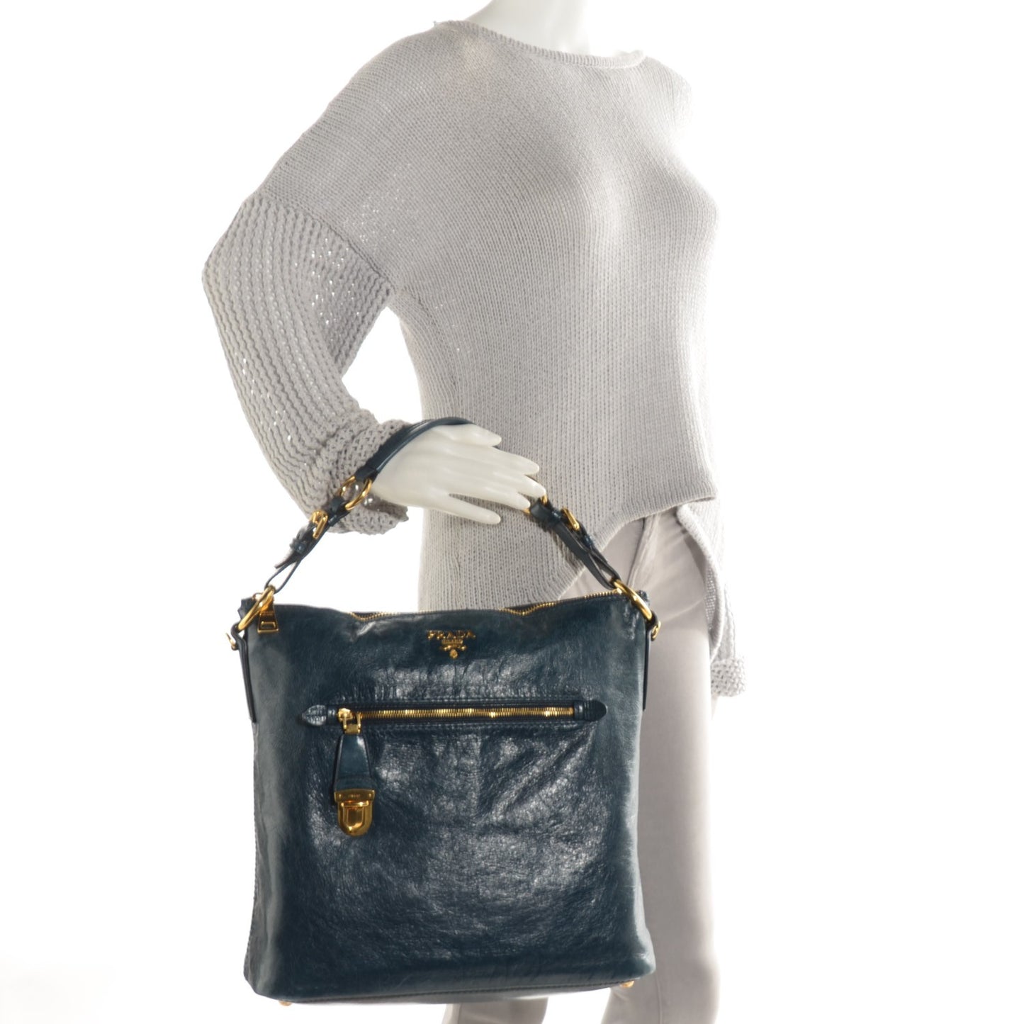 Vitello Shine Hobo Denim