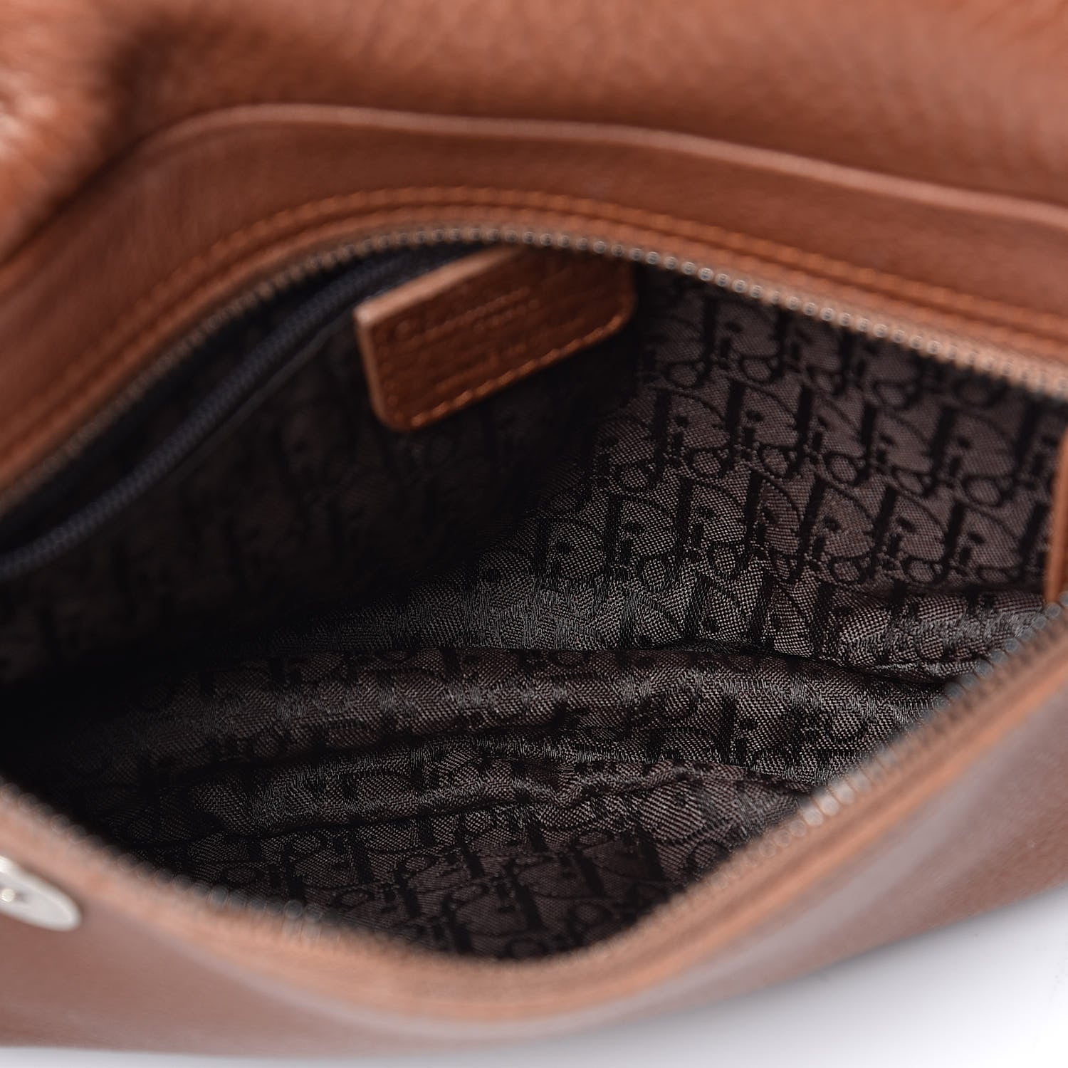 Christian Dior Calfskin Braided Gaucho Double Saddle Bag Brown 6 of 23