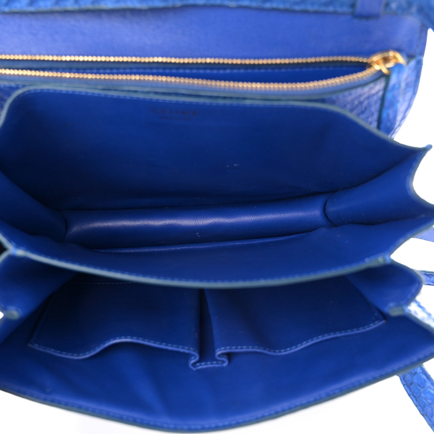 Snakeskin Medium Classic Box Flap Blue