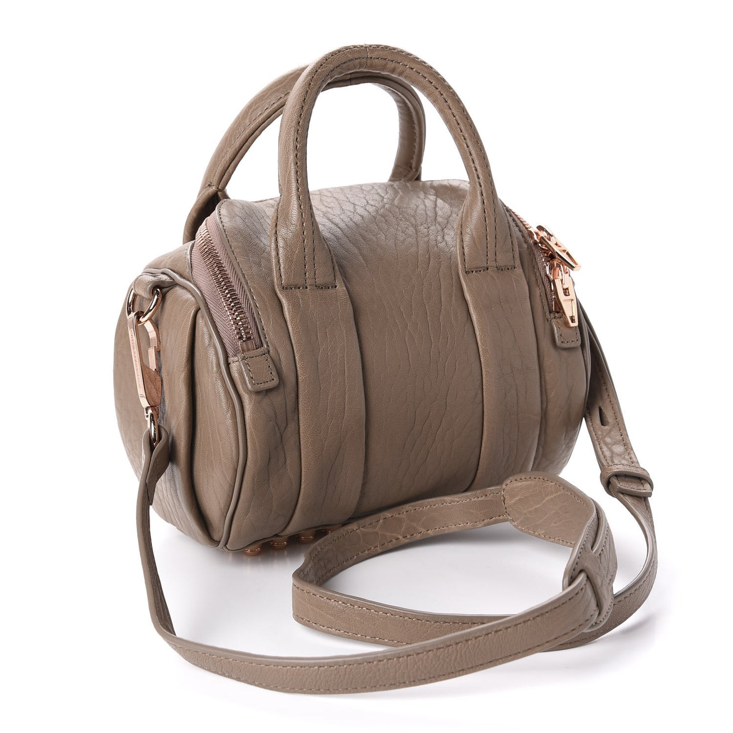 Pebbled Lambskin Mini Rockie Latte Rose Gold Hardware