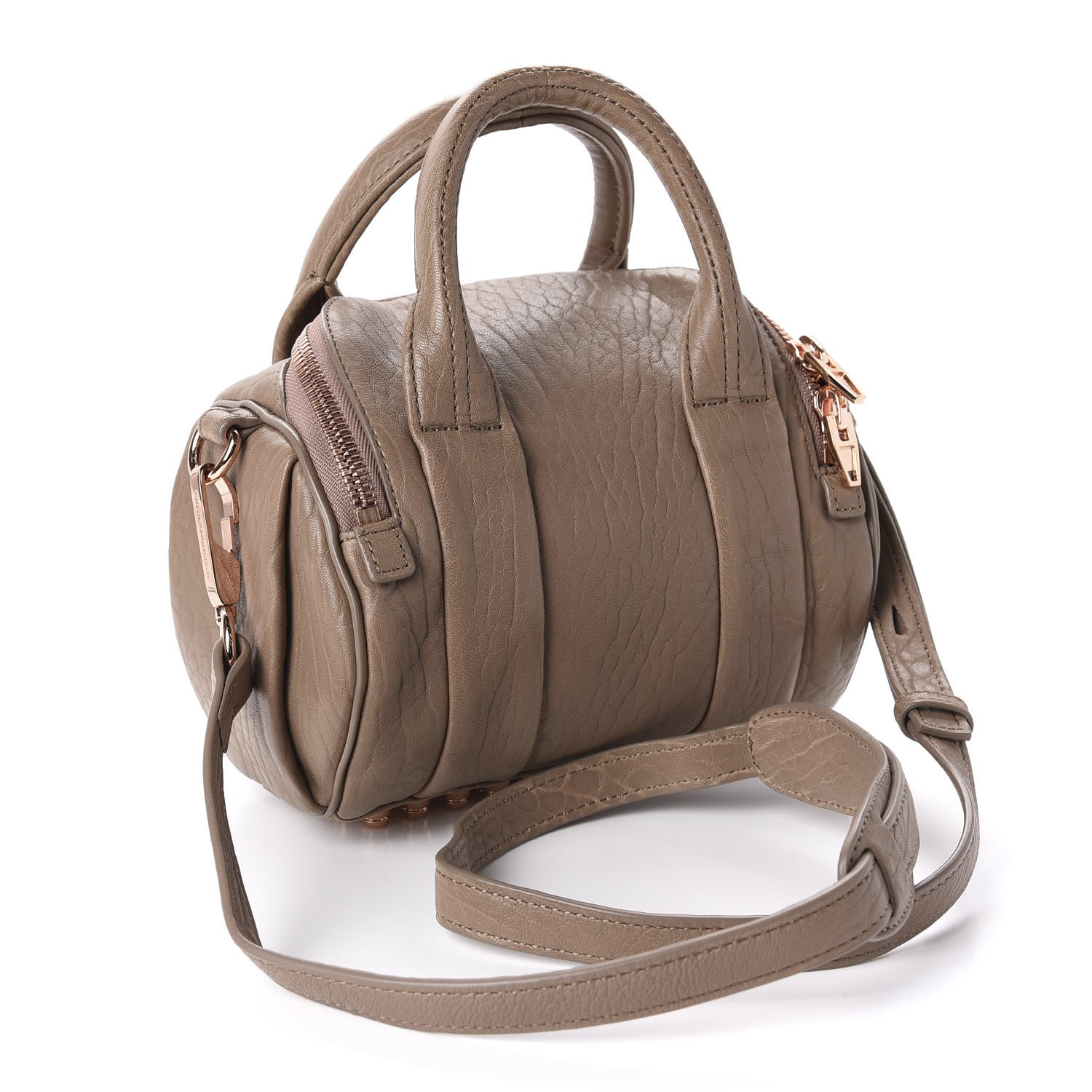 Alexander Wang Pebbled Lambskin Mini Rockie Latte Rose Gold Hardware 3 of 9