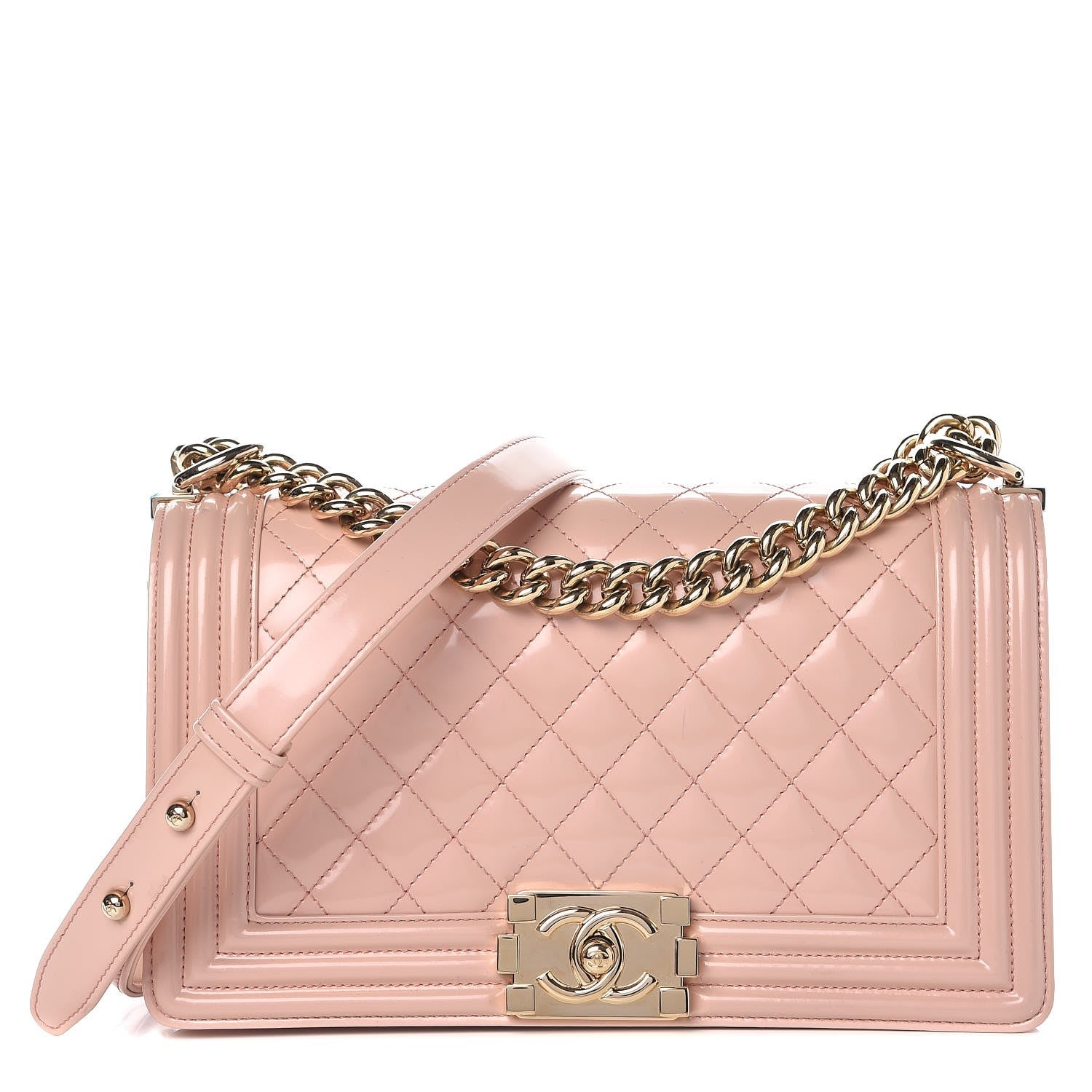 Chanel Iridescent Calfskin Quilted Medium Boy Flap Light Pink 1 of 12
