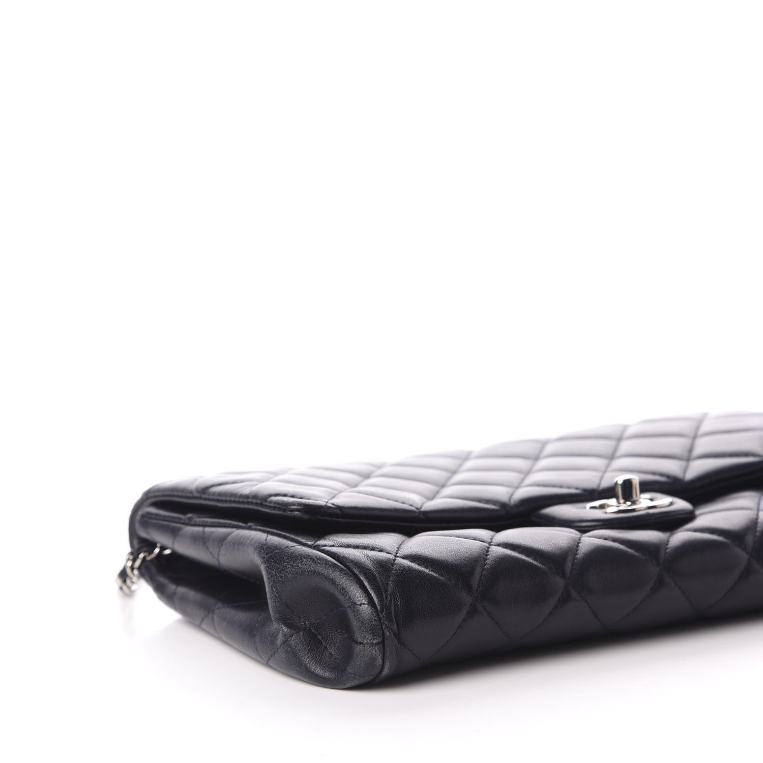Chanel Lambskin Quilted Clutch With Chain Flap Navy 6 of 11