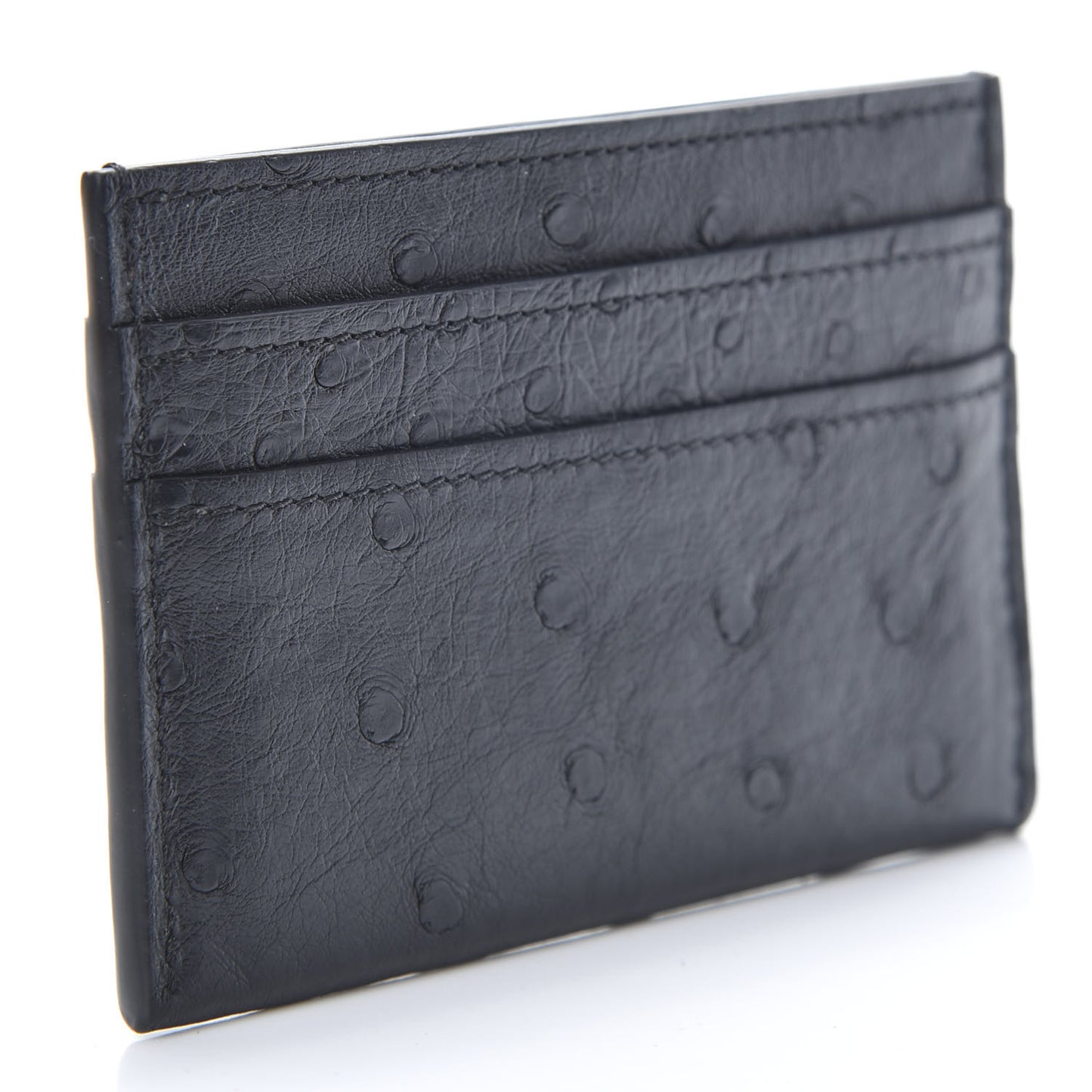 Ostrich Double Card Holder Black