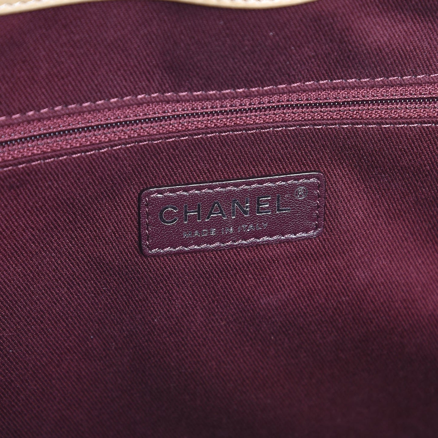 Calfskin Quilted Large Front Flap Tote Beige