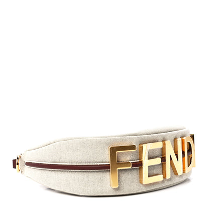 Fendi Canvas Vitello Grace Small Fendigraphy Hobo Bag Grezzo Ghianda 4 of 12