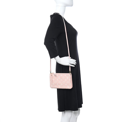 Louis Vuitton Empreinte Monogram Double Zip Pochette Rose 2 of 10