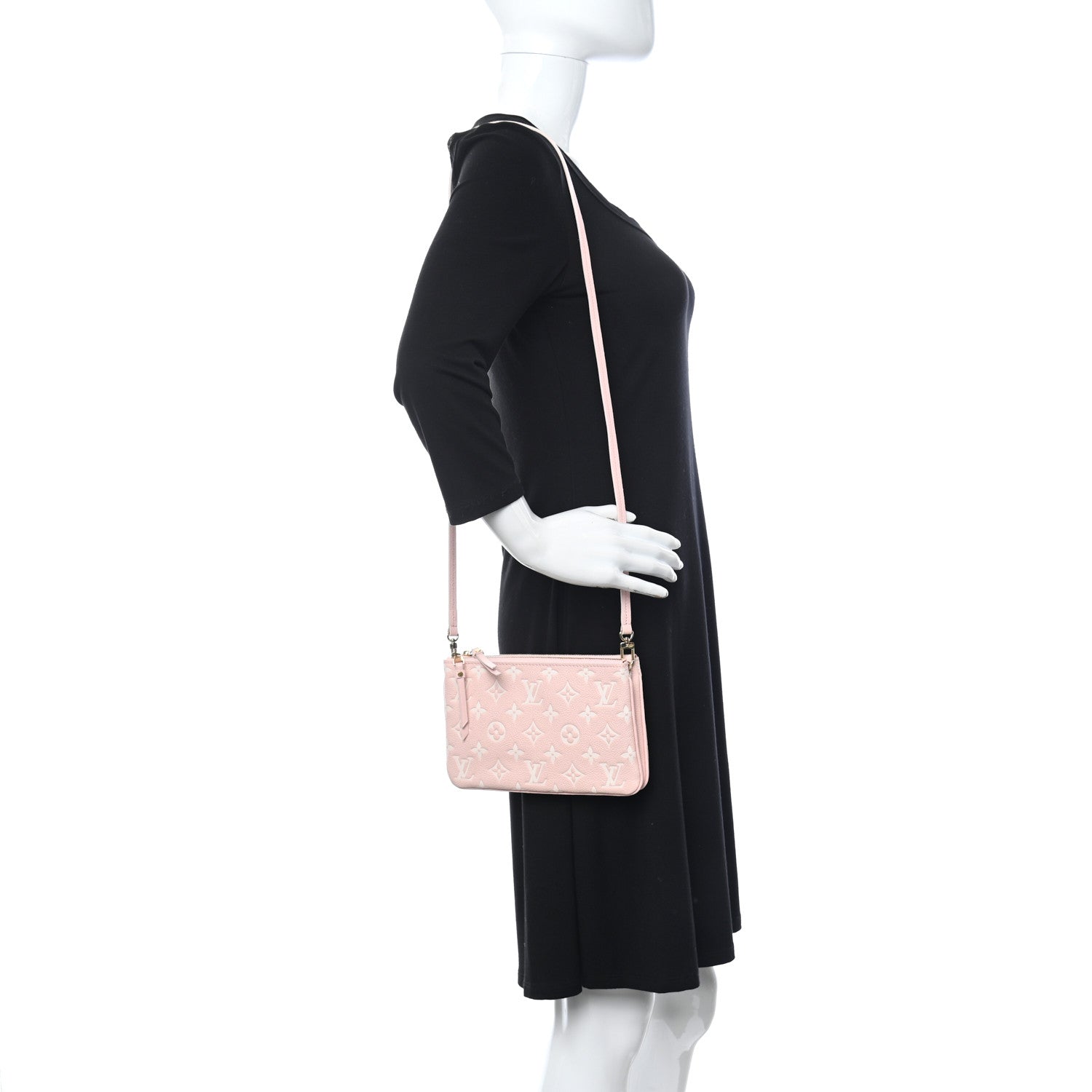Louis Vuitton Empreinte Monogram Double Zip Pochette Rose 2 of 10