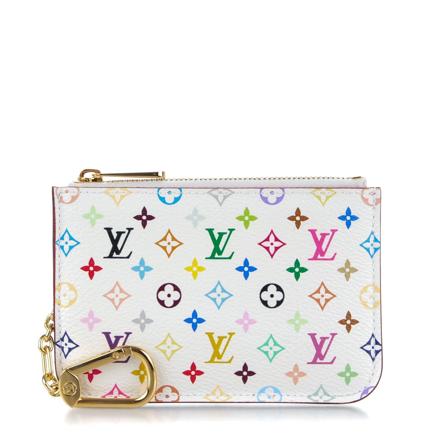 Monogram Multicolor Key Pouch White Litchi