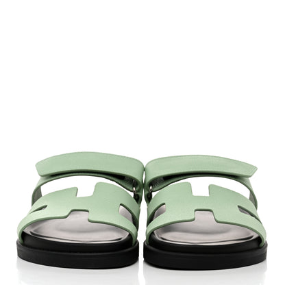 Hermes Epsom Womens Chypre Sandals 36.5 Vert Jade 2 of 9