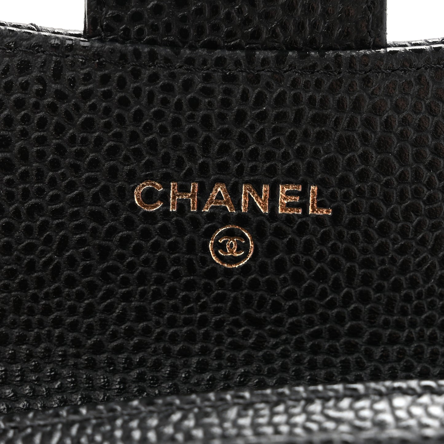Caviar Quilted Flap Card Holder Wallet Black