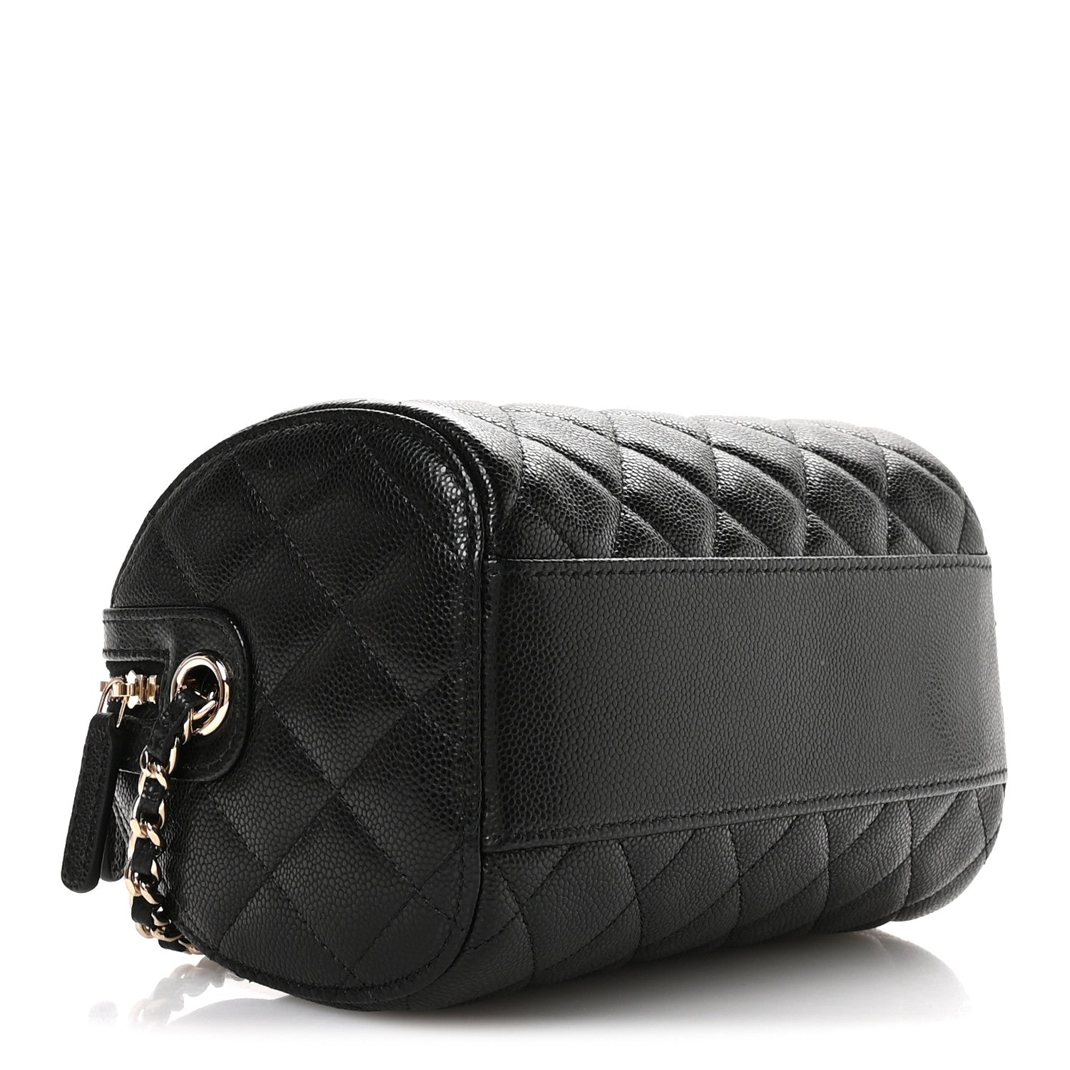Chanel Caviar Quilted Barrel Clutch With Chain Black 4 of 11