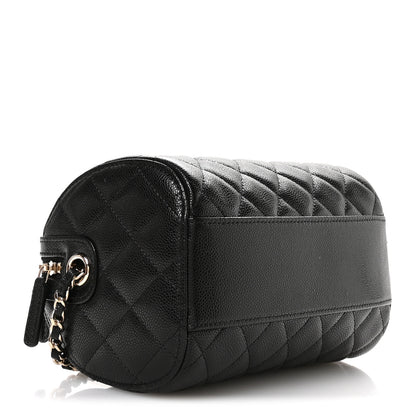 Chanel Caviar Quilted Barrel Clutch With Chain Black 4 of 11