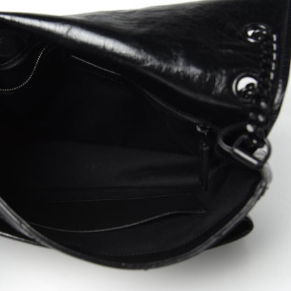 Saint Laurent Crinkled Calfskin Matelasse Monogram Large Niki Chain Satchel Black 5 of 20