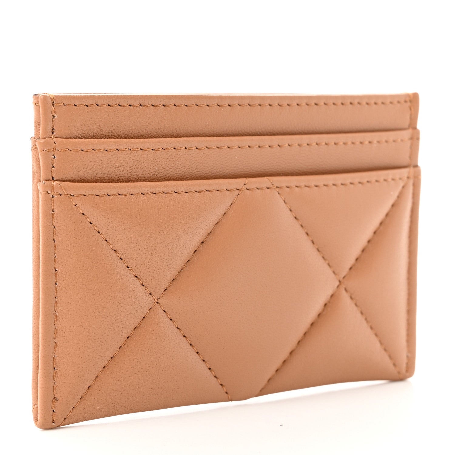 Chanel Lambskin Quilted Chanel 19 Card Holder Brown 3 of 18