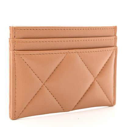 Chanel Lambskin Quilted Chanel 19 Card Holder Brown 3 of 18