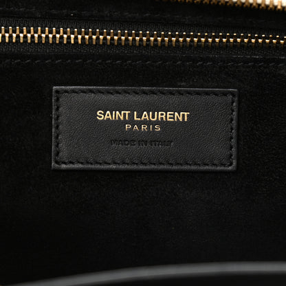 Saint Laurent Calfskin Small Cabas Rive Gauche Bag Black Red Yellow White 6 of 13