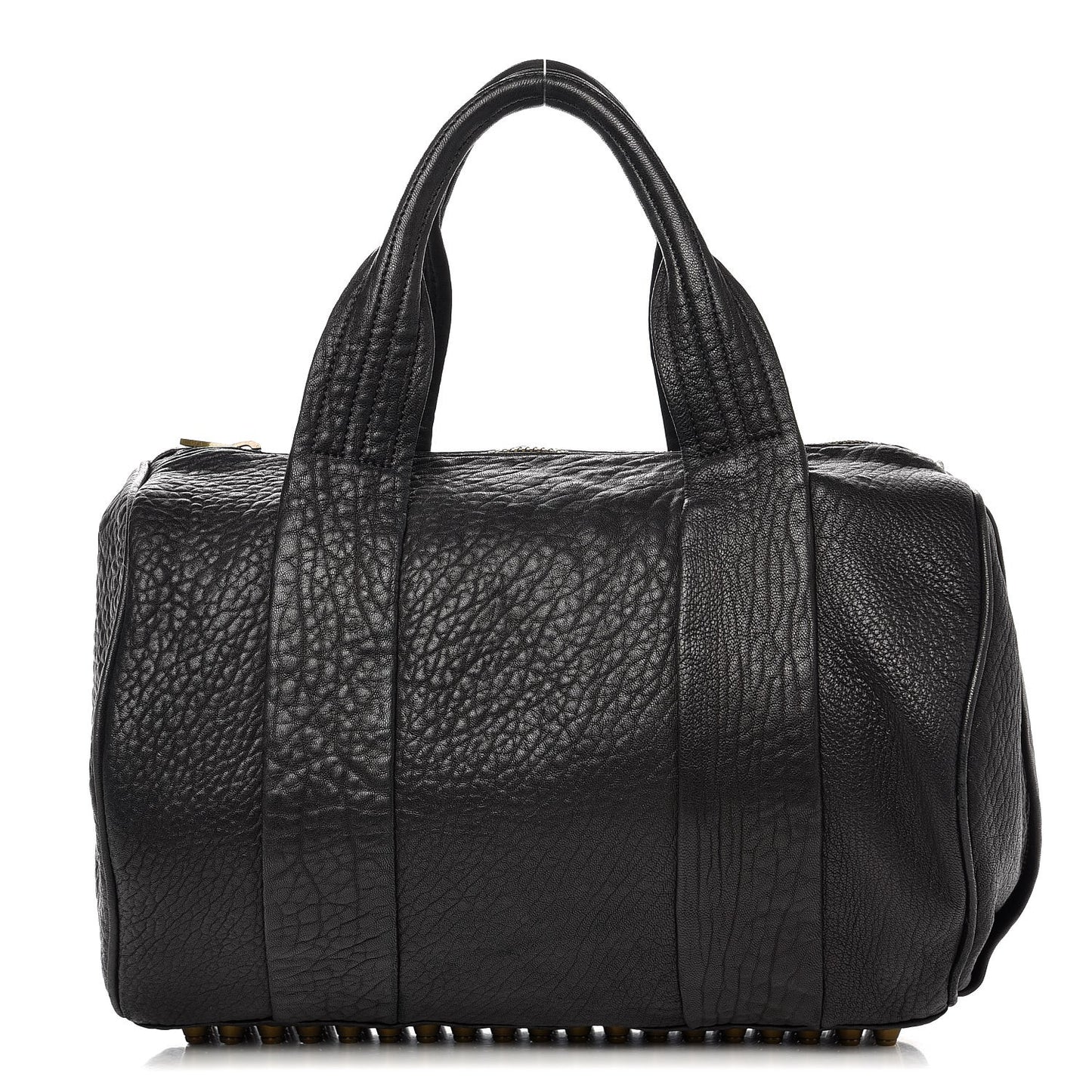 Pebbled Lambskin Rocco Black Gold Hardware