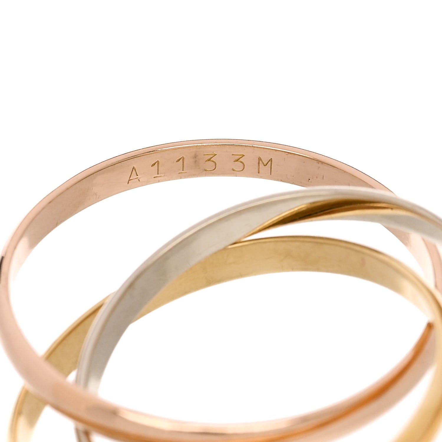Cartier 18K Pink Yellow White Gold Extra Small Cartier Trinity Ring 53 6.25 4 of 6
