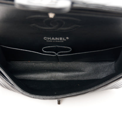 Chanel Lambskin Chevron Quilted Medium Double Flap So Black 5 of 11