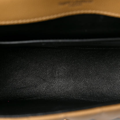 Saint Laurent Grain De Poudre Matelasse Monogram Medium Vicky Chain Bag Dark Beige 5 of 8