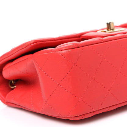Chanel Lambskin Quilted Mini Rectangular Flap Red 9 of 10