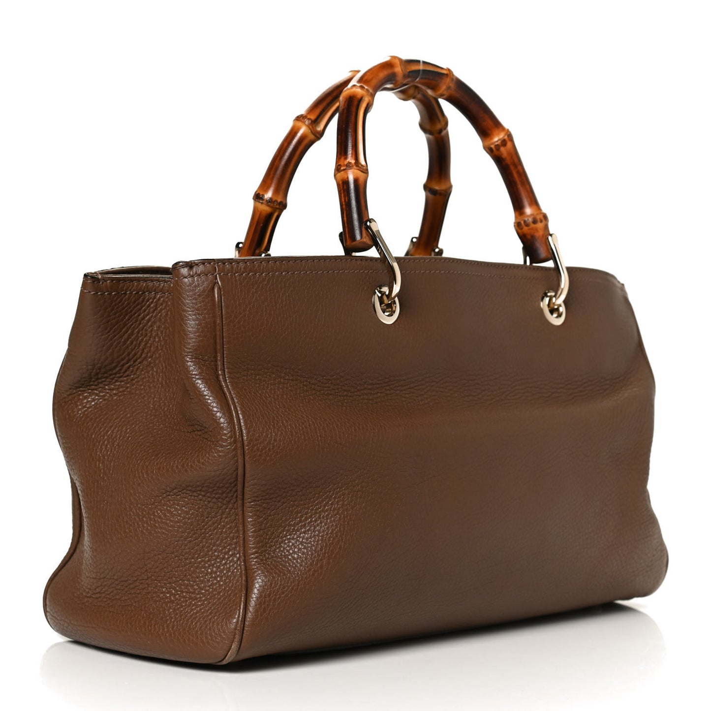 Pebbled Calfskin Medium Bamboo Shopper Tote Acero