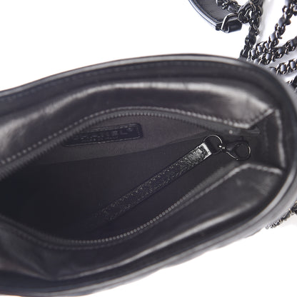 Chanel Aged Calfskin Chevron Quilted Small Gabrielle Hobo So Black 7 of 12