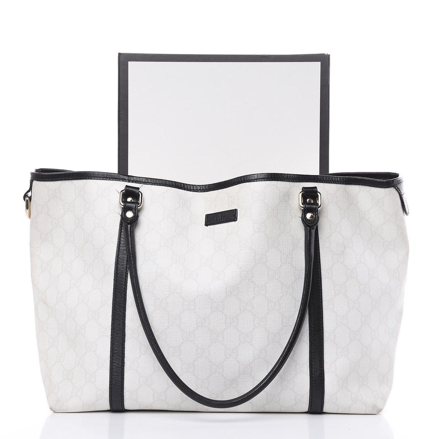 GG Plus Monogram Medium Joy Tote White