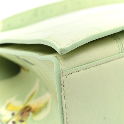 Balenciaga Shiny Paper Calfskin Floral Printed Large Crush Sling Bag Green 15 of 17