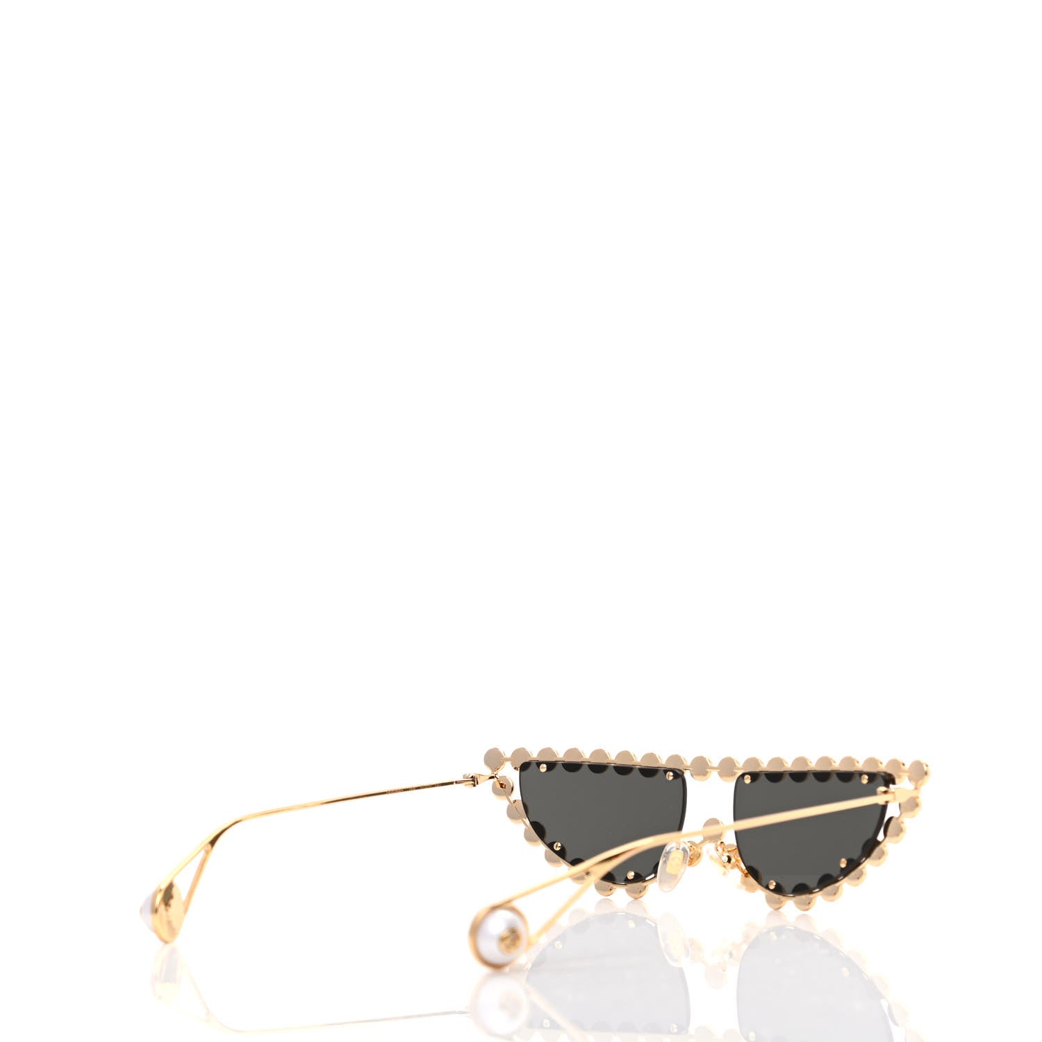 Gucci Metal Pearl Cat Eye Sunglasses GG0364S Gold 4 of 7