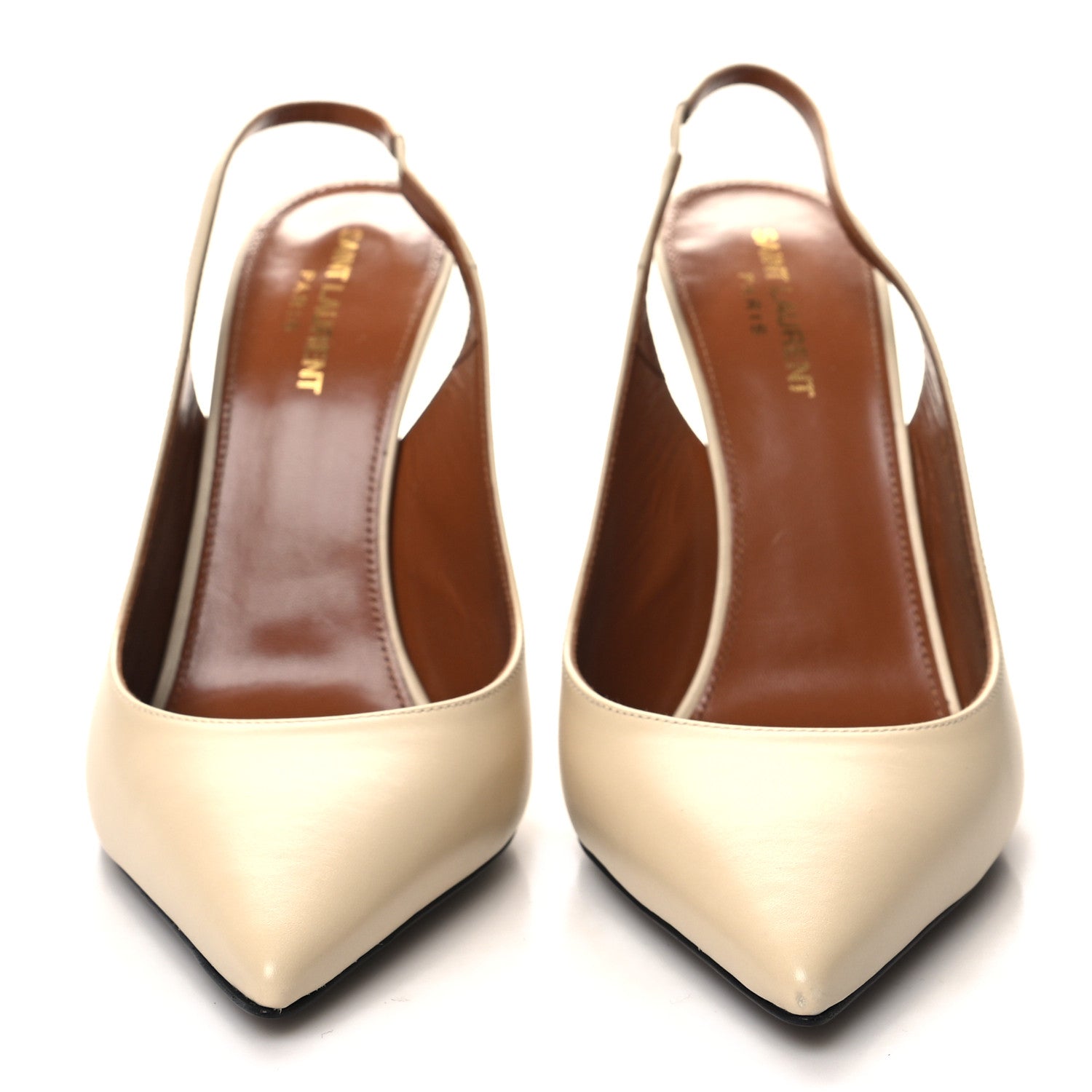 Saint Laurent Calfskin Opyum 110 Slingback Pumps 40 Real Beige 2 of 8