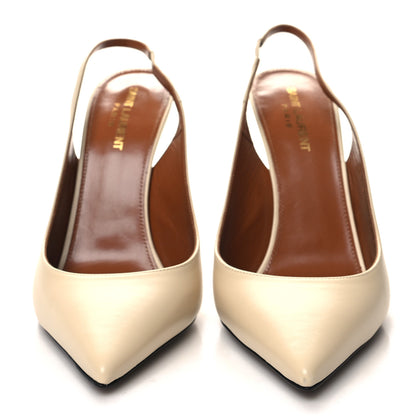 Saint Laurent Calfskin Opyum 110 Slingback Pumps 40 Real Beige 2 of 8
