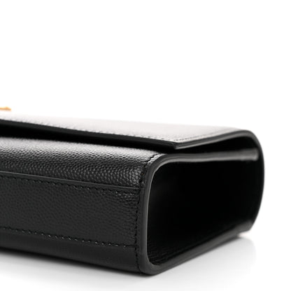Saint Laurent Grain De Poudre Monogram Cassandre Clutch  Black 10 of 11