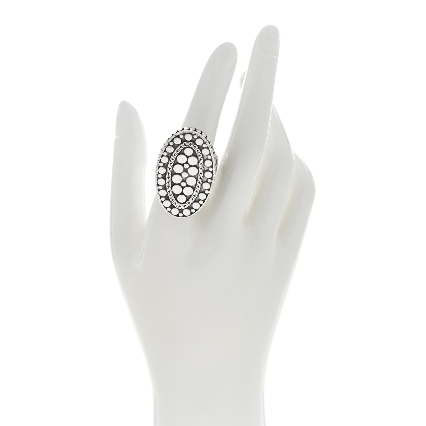 Sterling Silver Dot Oval Ring 55 7.25