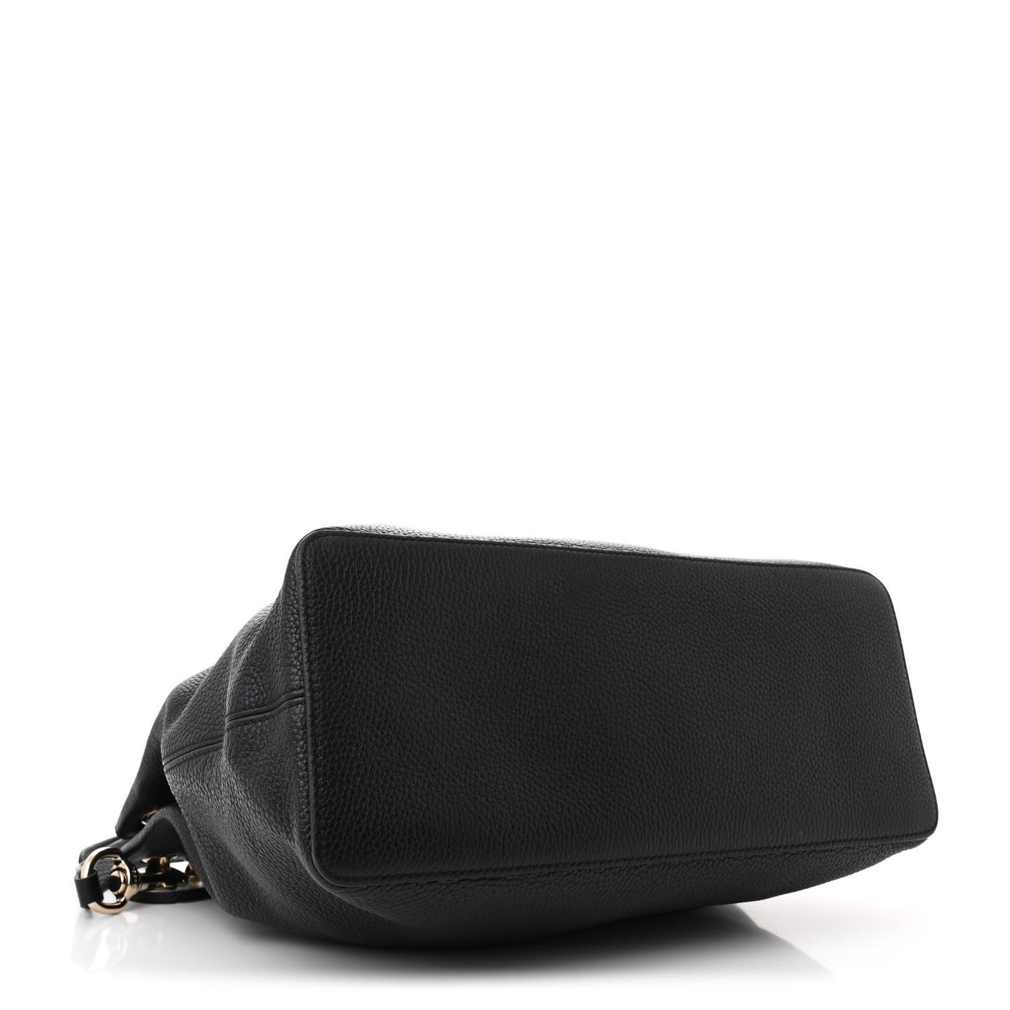 Pebbled Calfskin Large Soho Hobo Black