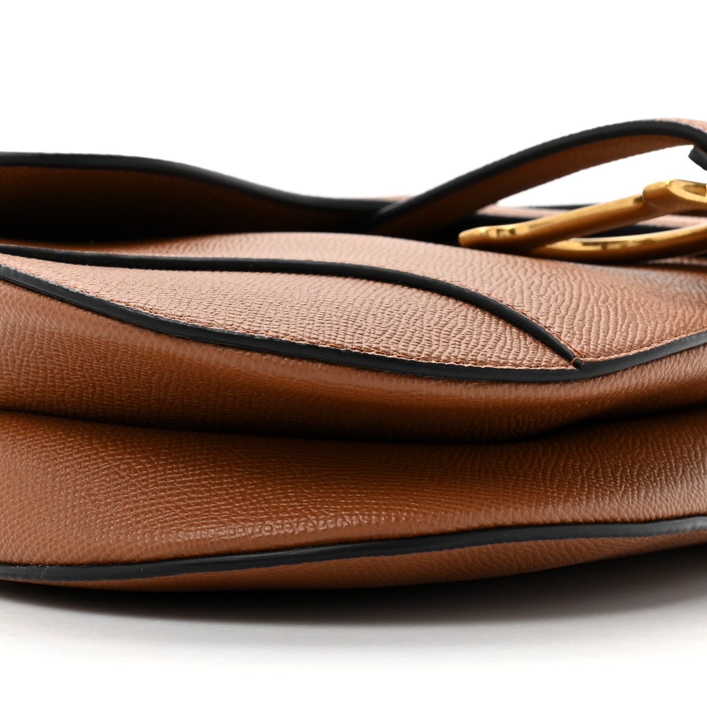Grained Calfskin Saddle Bag Camello