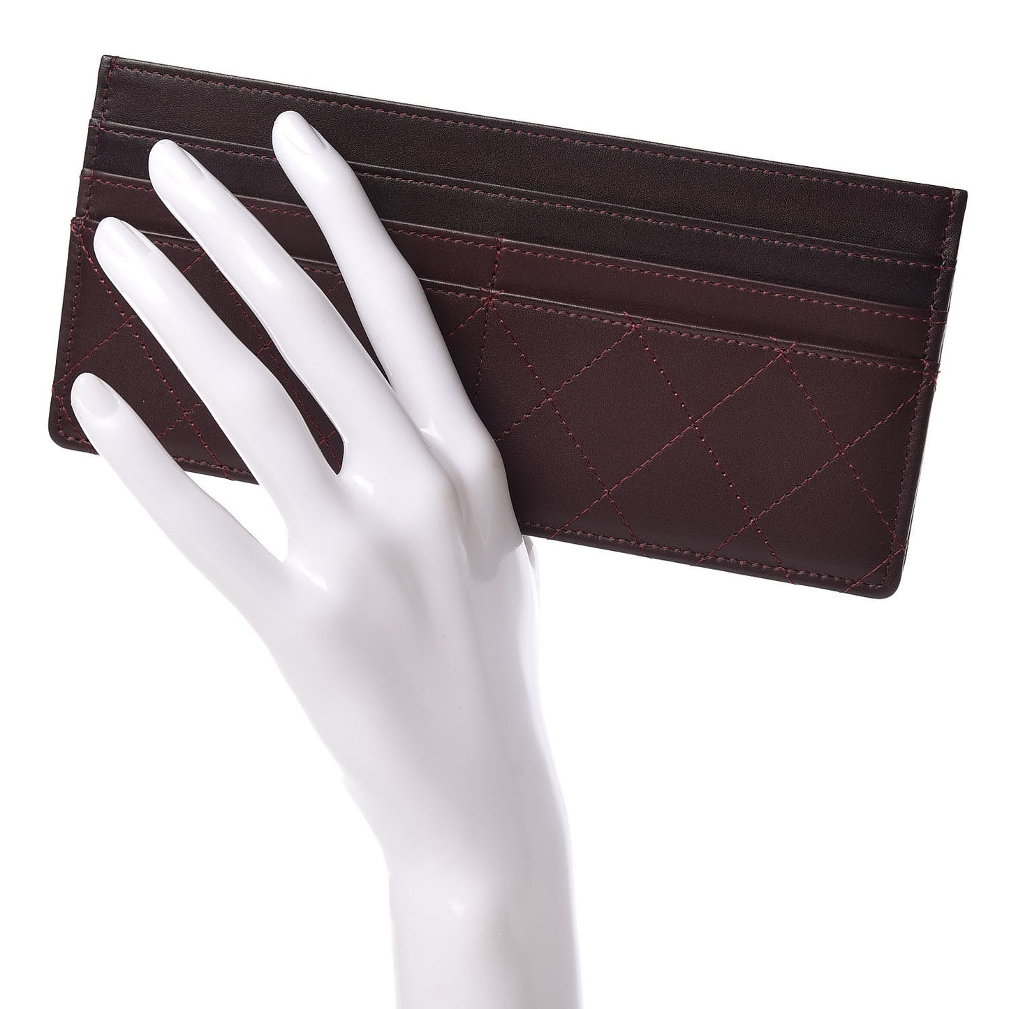 Calfskin Stitched Removable Insert Burgundy