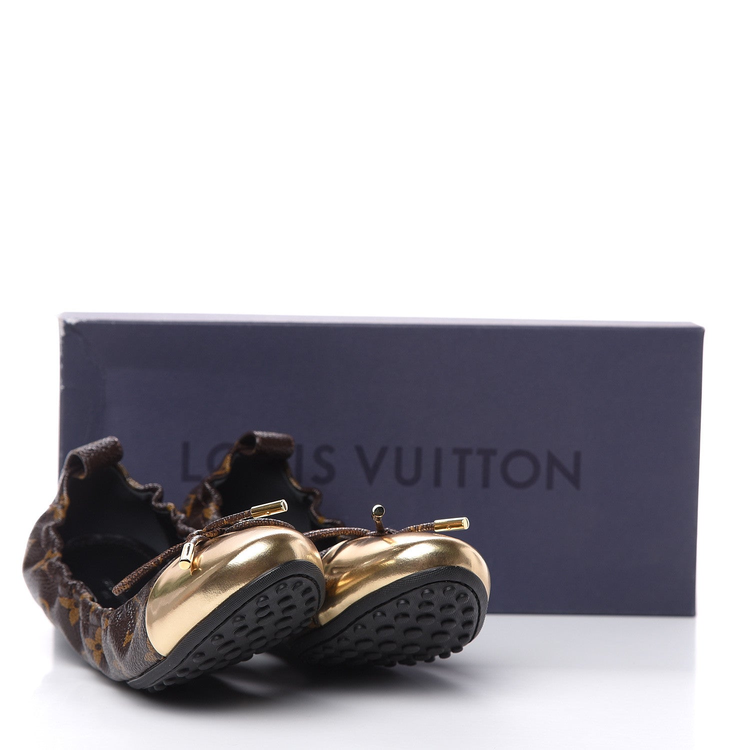 Louis Vuitton Monogram Flirty Ballet Flats 38.5 Gold 10 of 10
