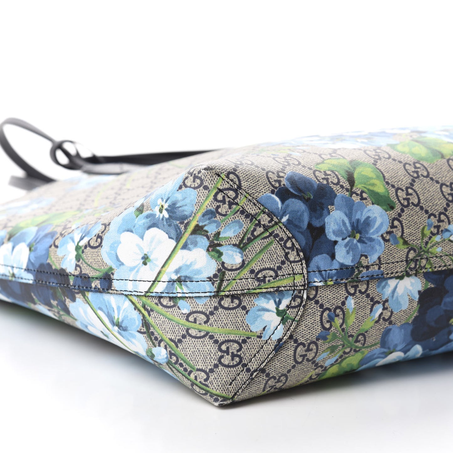 GG Supreme Monogram Blooms Medium Reversible Tote Beige Blue Navy
