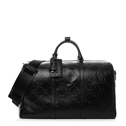 Gucci Calfskin GG Tennis Embossed Duffle Bag Black 1 of 8