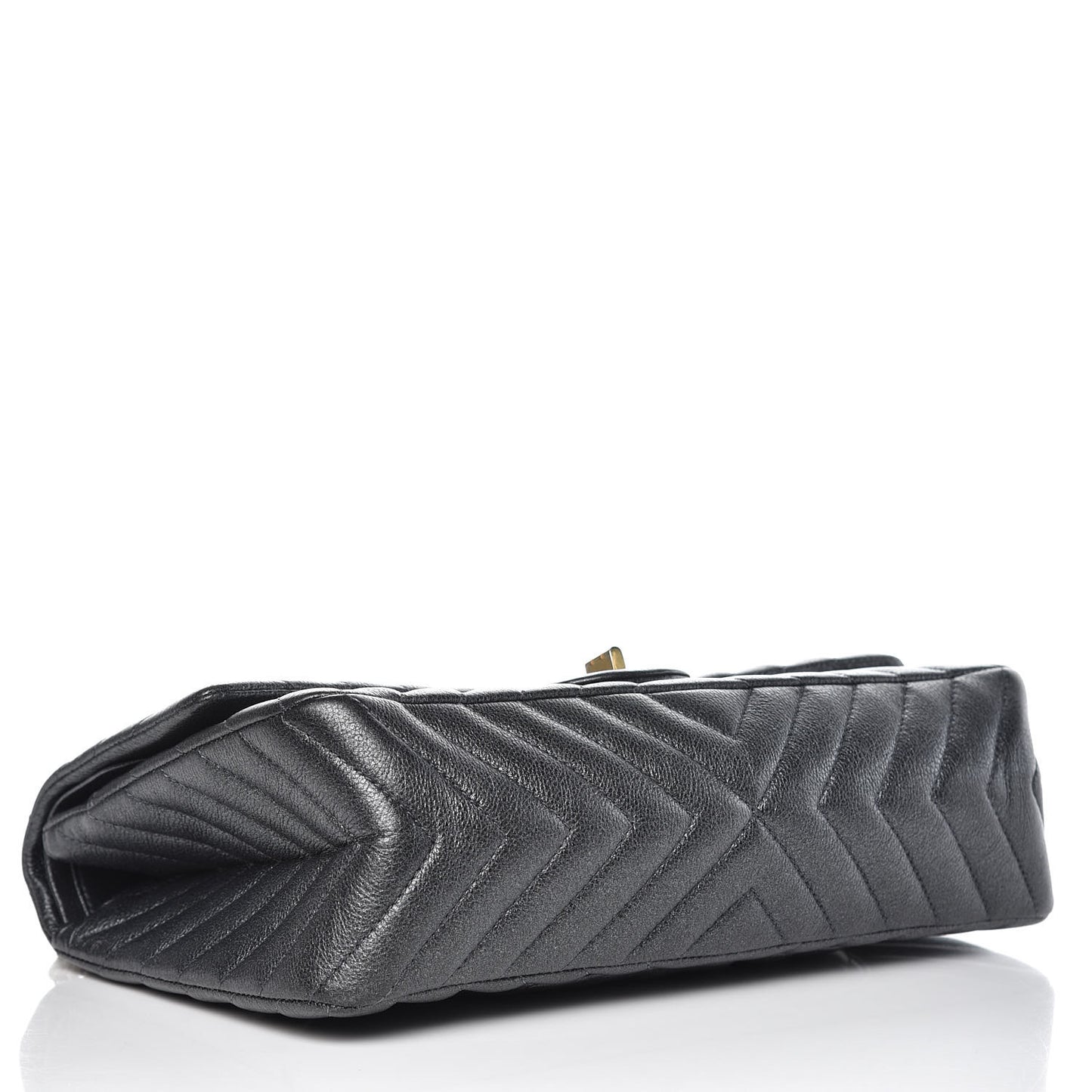 Metallic Sheepskin Chevron Quilted 2.55 Reissue 226 Flap Dark Silver
