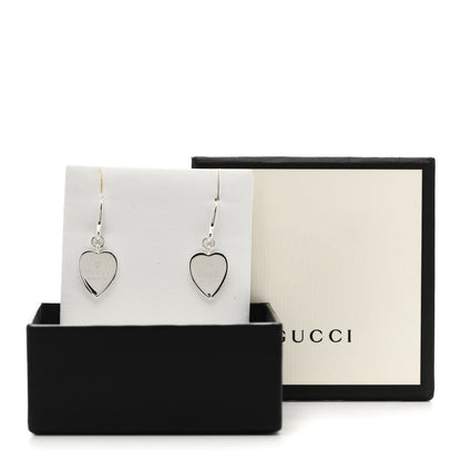 Gucci Sterling Silver Trademark Heart Drop Earrings 6 of 6