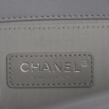 Chanel Lambskin Quilted Medium Boy Flap Grey 6 of 9